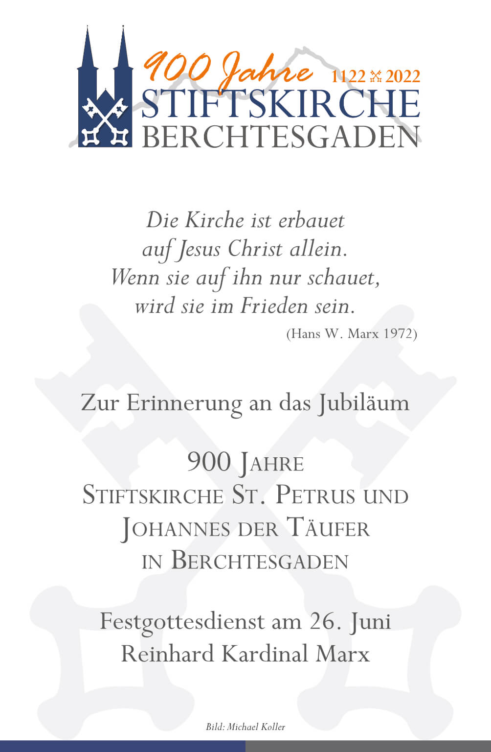 Erinnerungsbild 900 Jahre Stiftskirche - Rückseite