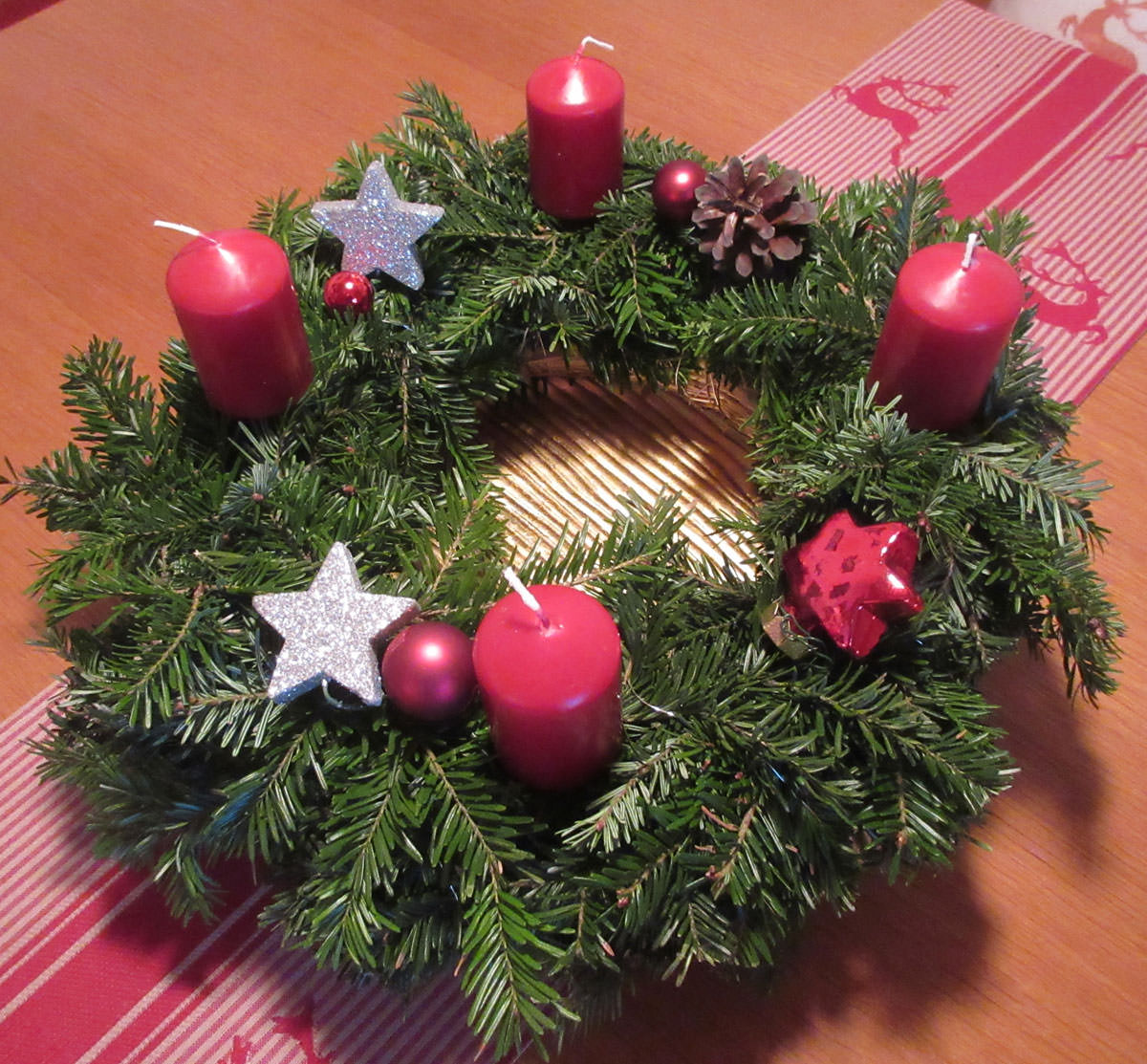 Häuslicher Adventskranz