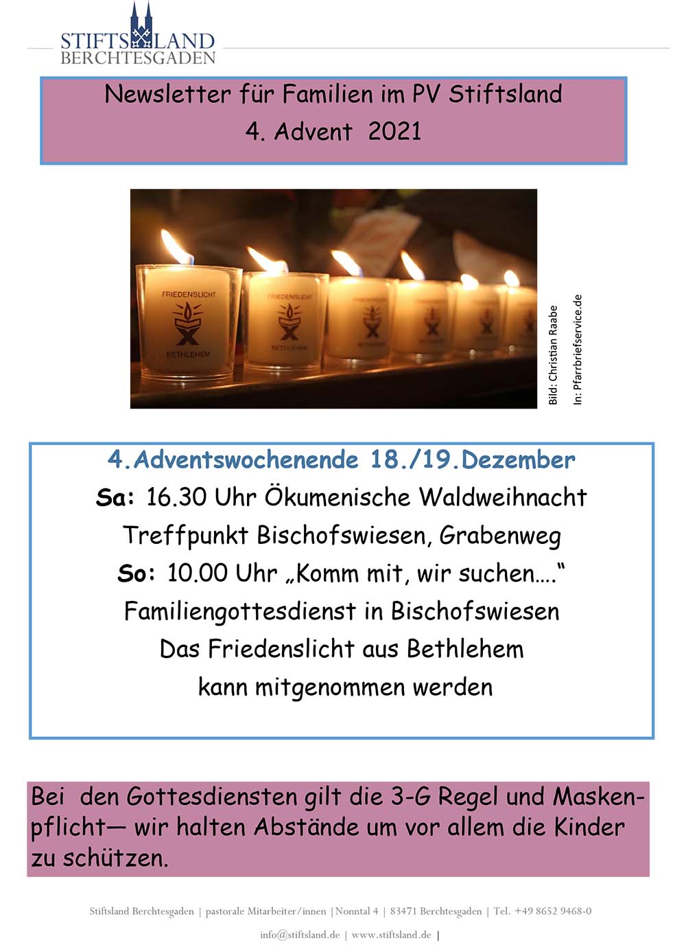 Titelbild des Newsletters zum 4. Advent