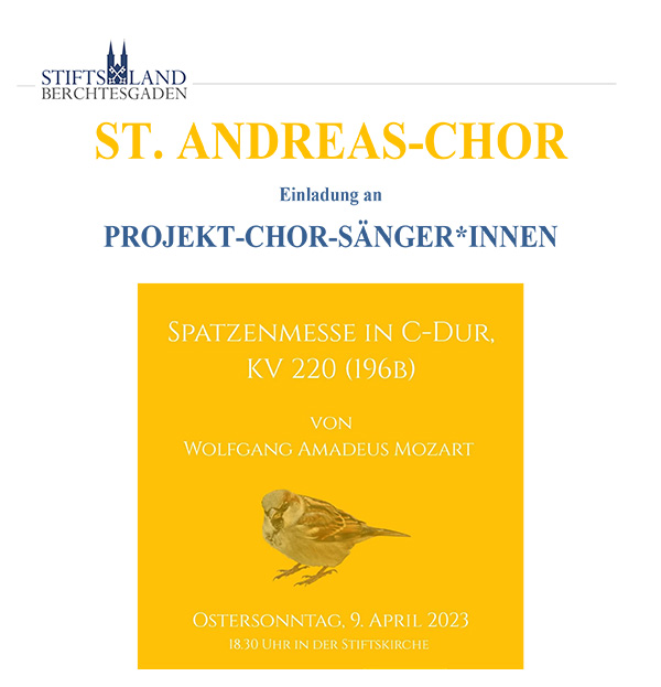 Einladung an Projekt-Chor-Sänger*innen