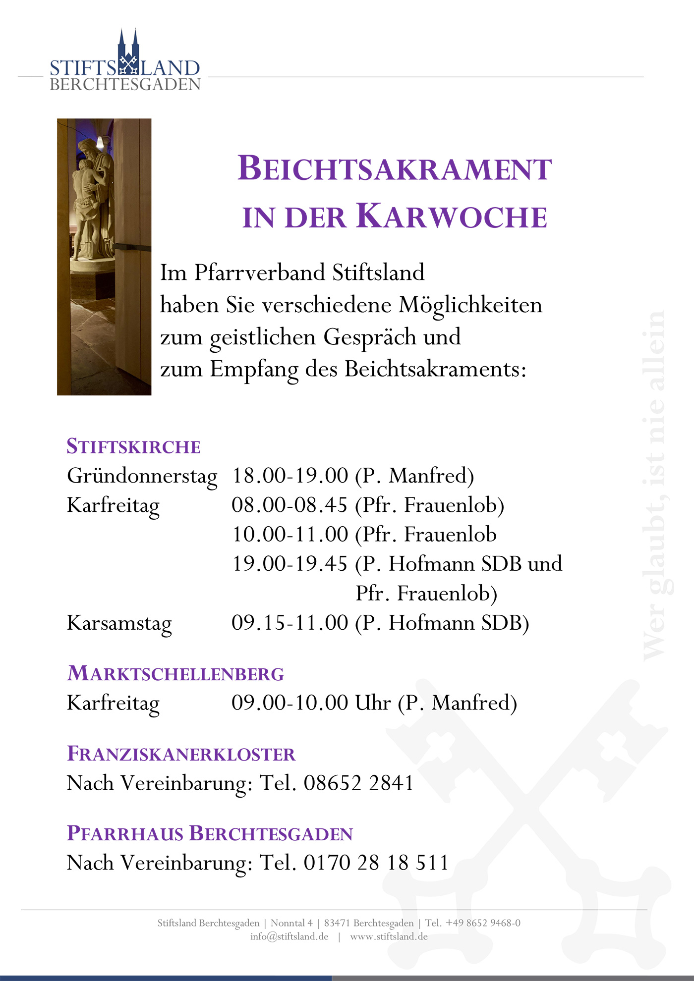 Beichtsakrament in der Karwoche