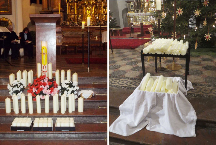 Kerzen am Lichtmesstag in der Stiftskirche